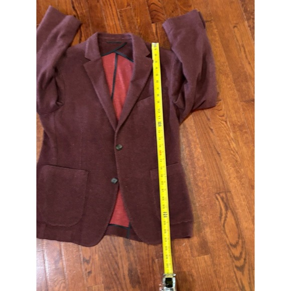 Flynt Q Blazer Mens 40R Burgundy Sport Coat Jacket Button Front Double Vented - Picture 6 of 8